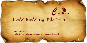 Czékmány Márta névjegykártya